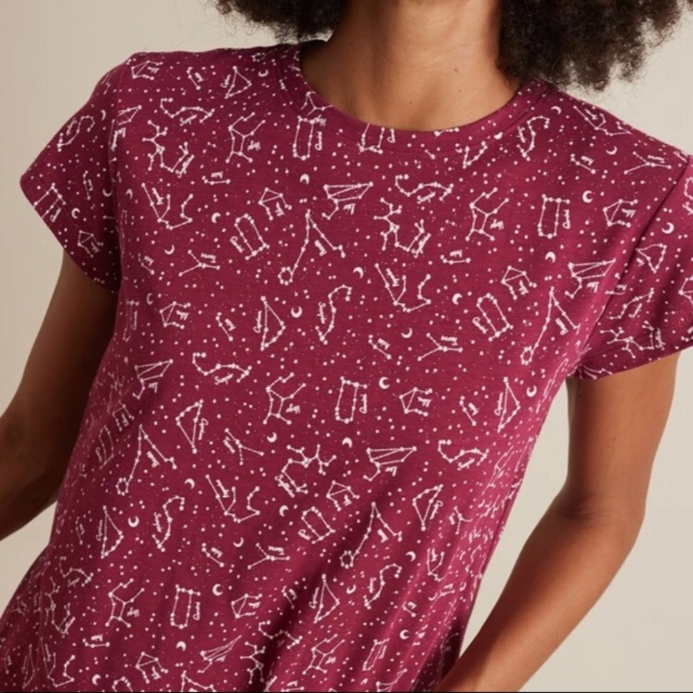 Marine Layer zodiac print short sleeve swing crewneck t shirt top Small